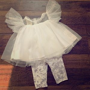 💕✨Baby Girl White Tunic & Purple Leggings✨💕